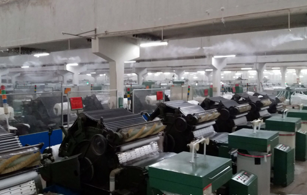 紡織廠用工業加濕系統運作效果圖