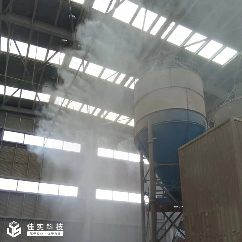 安吉交通建設工程有限公司為料倉安裝佳實高壓噴霧降塵系統
